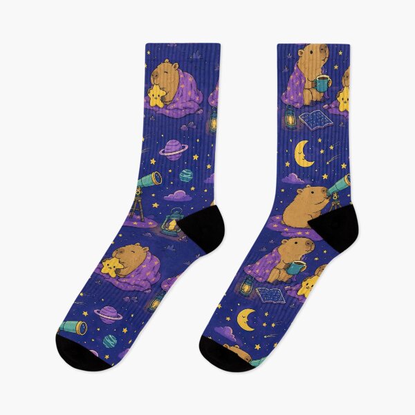 Item preview, Cute Capybara Stargazing Pattern designed and sold by Soft Berry Studio.