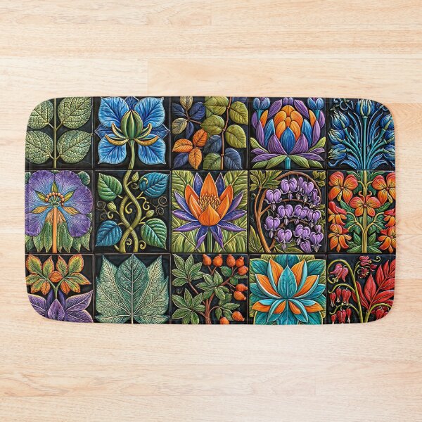 Item preview, Colorful Botanical Tile  designed and sold by JPugliese.