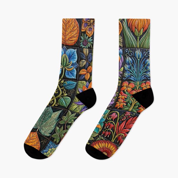 Item preview, Colorful Botanical Tile  designed and sold by JPugliese.