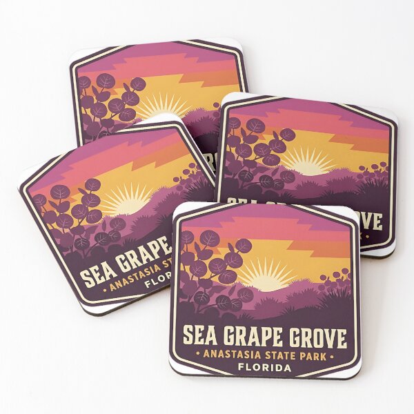 Item preview, Anastasia State Park Sea Grape Grove Sunset Sticker designed and sold by DetourDgn.