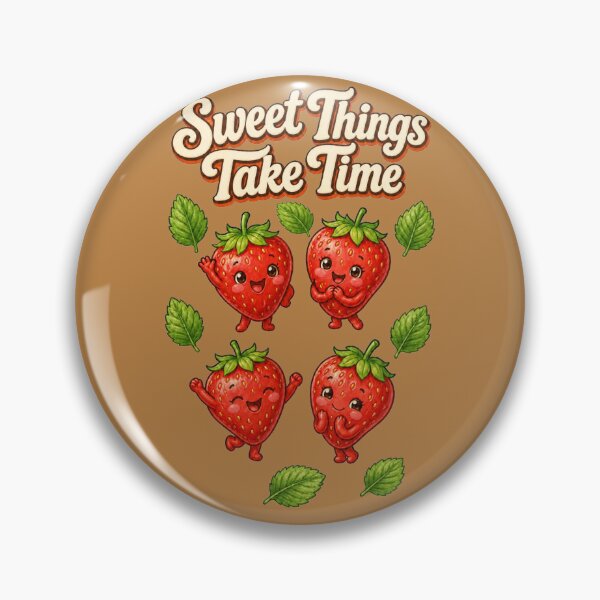 Item preview, Sweet Things Take Time – Cute Cartoon Strawberries & Leaves designed and sold by Cartoon art with a purpose ❤️ Supporting Althea’s friends .