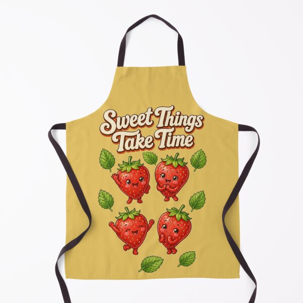 Item preview, Sweet Things Take Time – Cute Cartoon Strawberries & Leaves designed and sold by Cartoon art with a purpose ❤️ Supporting Althea’s friends .