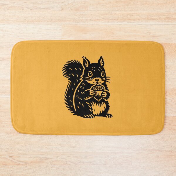 Item preview, Cute Squirrel Holding Acorn Black Silhouette designed and sold by cutepid.