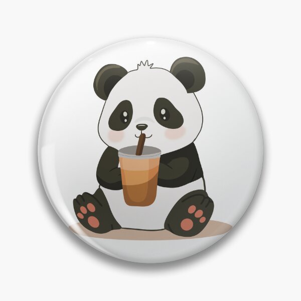 Item preview, Cute Panda Drinking Coffee Illustration designed and sold by DinaArtStudio.