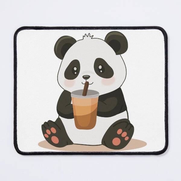 Item preview, Cute Panda Drinking Coffee Illustration designed and sold by DinaArtStudio.