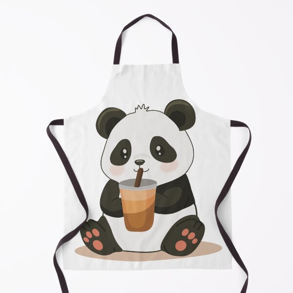 Item preview, Cute Panda Drinking Coffee Illustration designed and sold by DinaArtStudio.