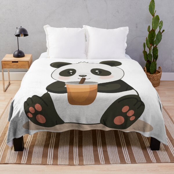 Item preview, Cute Panda Drinking Coffee Illustration designed and sold by DinaArtStudio.