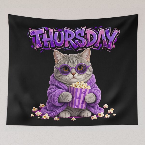 Item preview, Thursday Graffiti Popcorn Cat Sunglasses designed and sold by Surviving Monday Club.