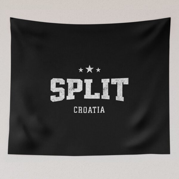 Item preview, Split Croatia Vintage Varsity Distressed Retro College Travel Design designed and sold by NiceTeeClub.
