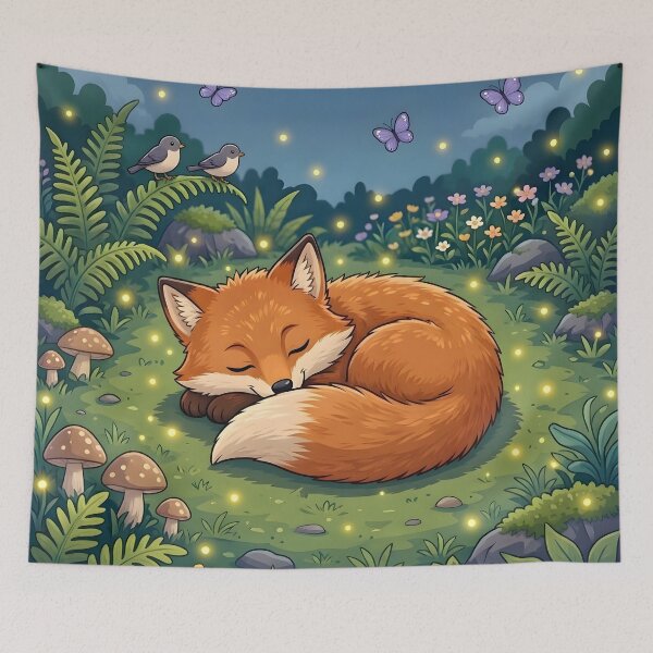 Item preview, Sleeping Fox in Magical Forest Illustration designed and sold by Herodestroyer.