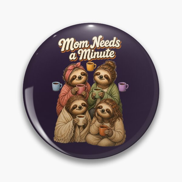 Item preview, Mom Needs a Minute – Cute Mama Sloth & 7 Coffee Cups Design designed and sold by Cartoon art with a purpose ❤️ Supporting Althea’s friends .