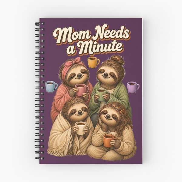Item preview, Mom Needs a Minute – Cute Mama Sloth & 7 Coffee Cups Design designed and sold by Cartoon art with a purpose ❤️ Supporting Althea’s friends .