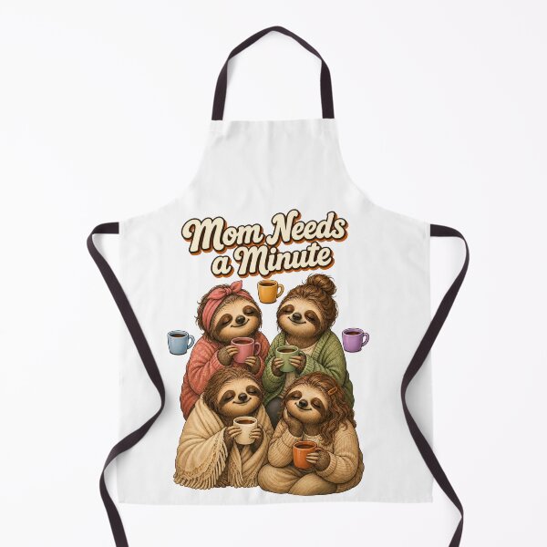 Item preview, Mom Needs a Minute – Cute Mama Sloth & 7 Coffee Cups Design designed and sold by Cartoon art with a purpose ❤️ Supporting Althea’s friends .