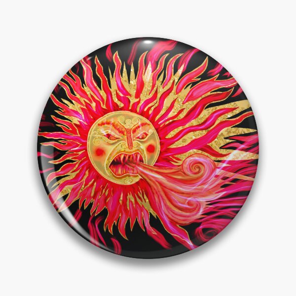 Item preview, Mythical Red and Gold Fire-Breathing Sun designed and sold by Maruly.