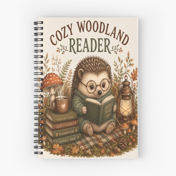 Item preview, Cozy Woodland Reader Hedgehog Book Lover – Cute Reading Design designed and sold by Sema Sema.