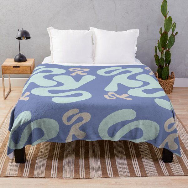 Item preview, Abstract Blue Waves on Purple — Modern Flowing Geometric Art designed and sold by ArtwithRabbit.