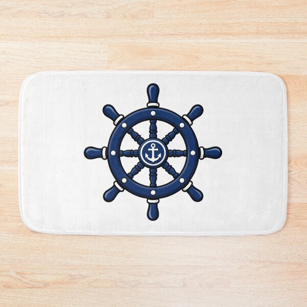 Item preview, Ship Wheel Anchor Nautical Sticker Coastal Helm Art designed and sold by oceanys.