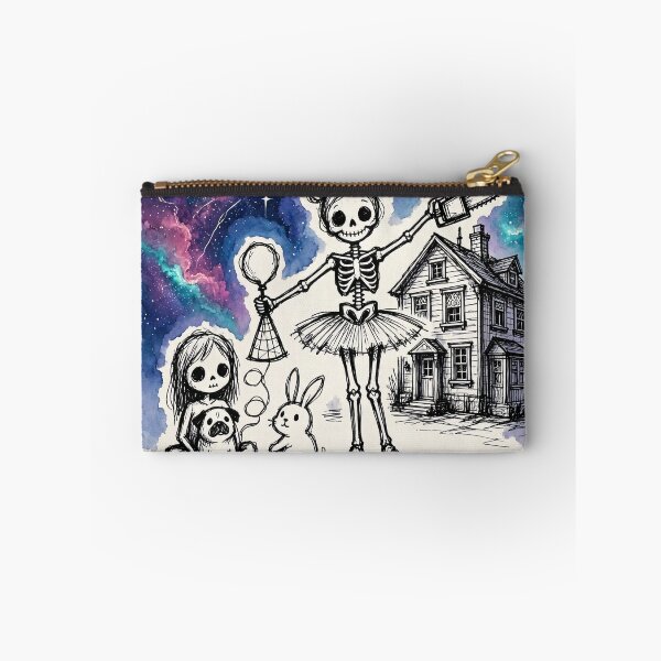 Item preview, Skeleton Ballerina Chainsaw Girl Pug Rabbit Cosmic Galaxy Art designed and sold by LujziWorld.