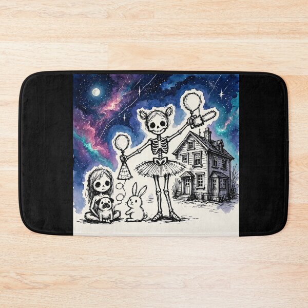 Item preview, Skeleton Ballerina Chainsaw Girl Pug Rabbit Cosmic Galaxy Art designed and sold by LujziWorld.