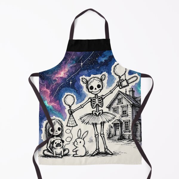 Item preview, Skeleton Ballerina Chainsaw Girl Pug Rabbit Cosmic Galaxy Art designed and sold by LujziWorld.