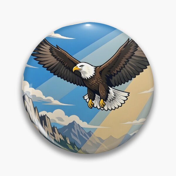 Item preview, Majestic Eagle Soaring Over Mountains Illustration designed and sold by Herodestroyer.