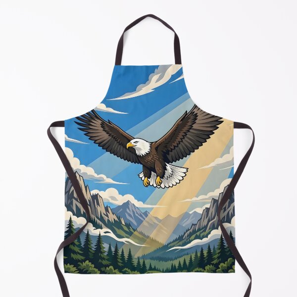 Item preview, Majestic Eagle Soaring Over Mountains Illustration designed and sold by Herodestroyer.