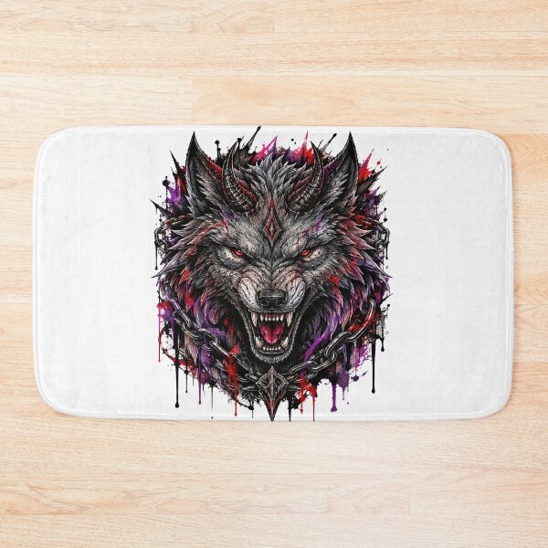 Item preview, Demon Horned Wolf Chains Splatter Gothic Art designed and sold by shemodas.