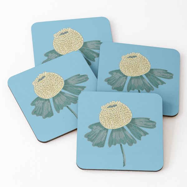 Item preview, Vintage Teal Echinacea Flower designed and sold by Navitaloves.