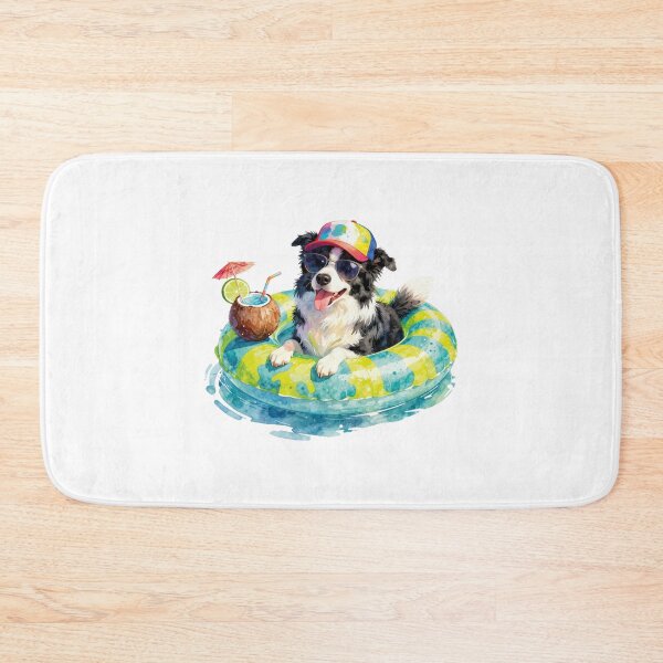 Item preview, Watercolor Border Collie Cool Dog Coconut Drink Pool Float designed and sold by WildArtIT.