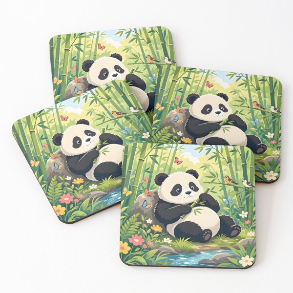 Item preview, Cute Panda in Bamboo Forest Illustration designed and sold by Herodestroyer.