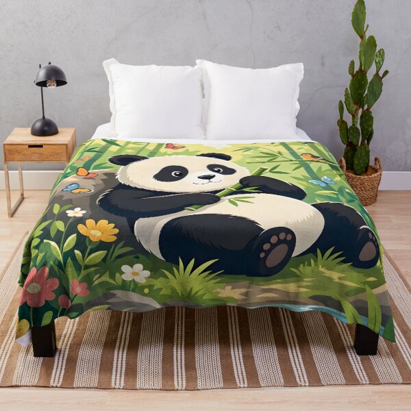 Item preview, Cute Panda in Bamboo Forest Illustration designed and sold by Herodestroyer.