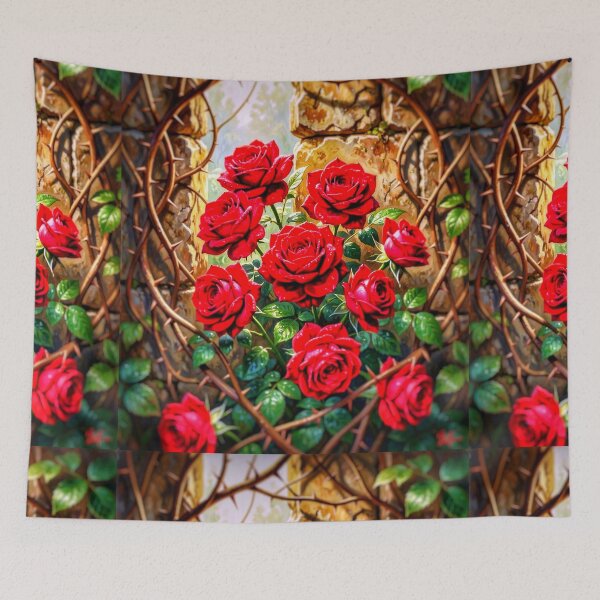 Item preview, Red Rose Acrylic Painting on Canvas designed and sold by The Empire Of Digital Art..