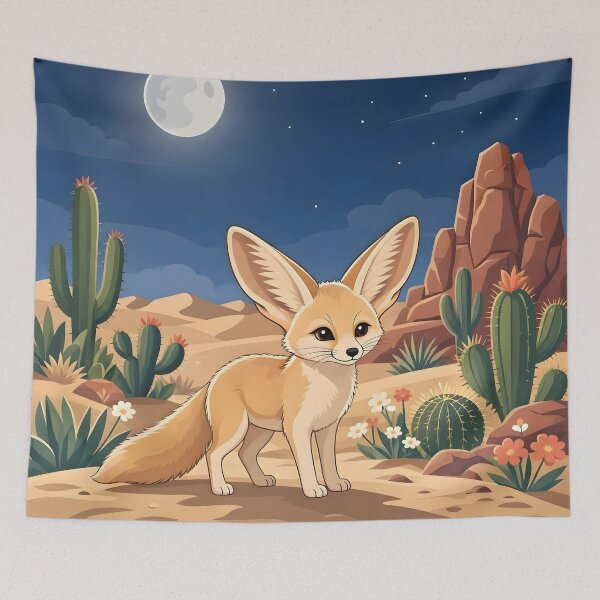 Item preview, Cute Fennec Fox in Desert Night Illustration designed and sold by Herodestroyer.