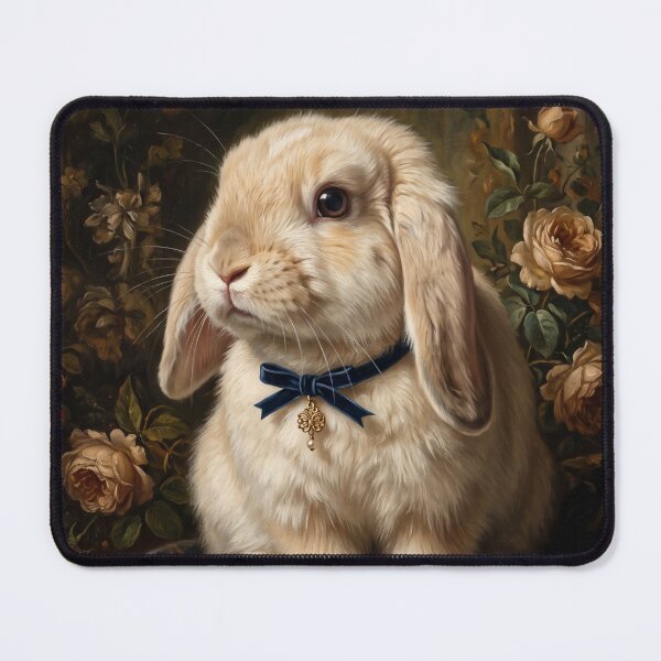 Item preview, Noble Lop Rabbit with Blue Velvet Bow designed and sold by Real Beast Art.