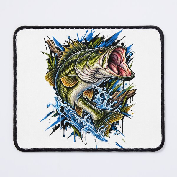 Item preview, Fierce Largemouth Bass Fishing Water Splash Art designed and sold by shemodas.