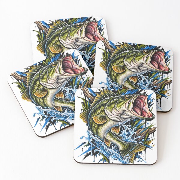 Item preview, Fierce Largemouth Bass Fishing Water Splash Art designed and sold by shemodas.