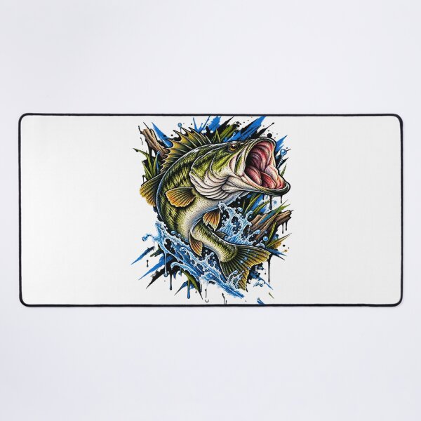 Item preview, Fierce Largemouth Bass Fishing Water Splash Art designed and sold by shemodas.
