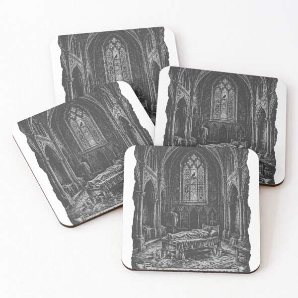 Item preview, Memento Mori - The Monk's Last Vigil Linocut designed and sold by Neurospicy Trolls.