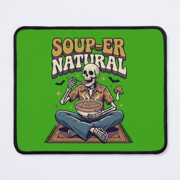 Item preview, Soup-er Natural - Funny Skeleton Eating Boo Alphabet Soup Retro Vintage Art designed and sold by LUKOWEAR.