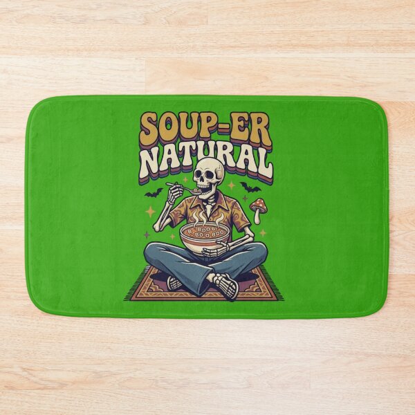 Item preview, Soup-er Natural - Funny Skeleton Eating Boo Alphabet Soup Retro Vintage Art designed and sold by LUKOWEAR.