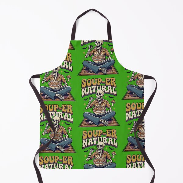 Item preview, Soup-er Natural - Funny Skeleton Eating Boo Alphabet Soup Retro Vintage Art designed and sold by LUKOWEAR.