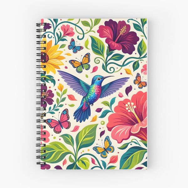 Item preview, Colorful Hummingbird and Tropical Flowers Illustration designed and sold by Herodestroyer.