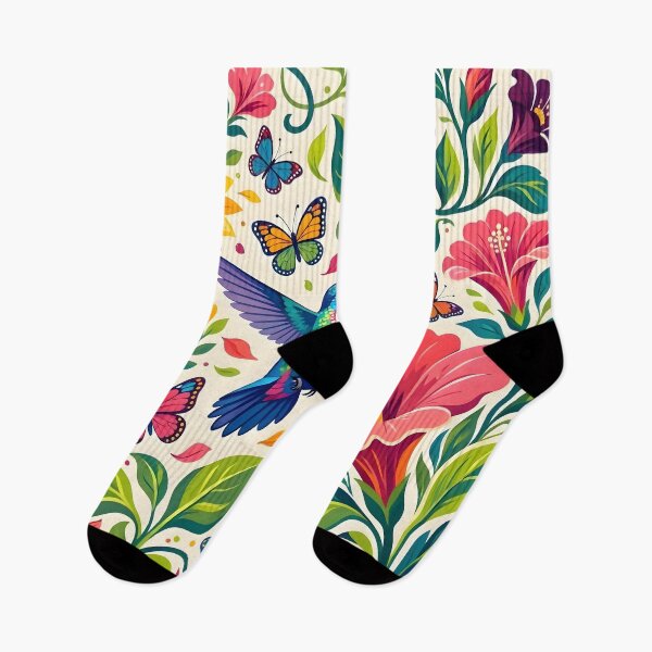 Item preview, Colorful Hummingbird and Tropical Flowers Illustration designed and sold by Herodestroyer.