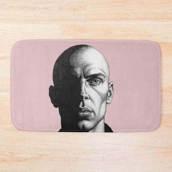 Item preview, Chiaroscuro Bald Male Portrait - Stippling Ink Fine Art designed and sold by gayishdesign.