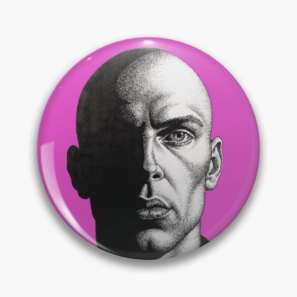 Item preview, Chiaroscuro Bald Male Portrait - Stippling Ink Fine Art designed and sold by gayishdesign.