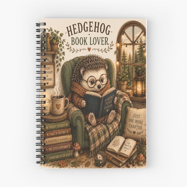 Item preview, Hedgehog Book Lover – Cozy Reading Nook Cute Woodland Reader Design designed and sold by Sema Sema.