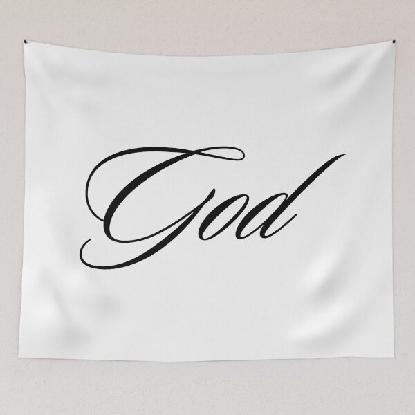 Item preview, God Elegant Cursive Script Minimalist Typography designed and sold by LensDyn™.