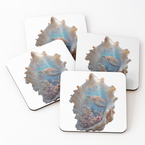 Item preview, Ocean Turtle in Seashell Coral Reef  designed and sold by LC&LCPlatform.