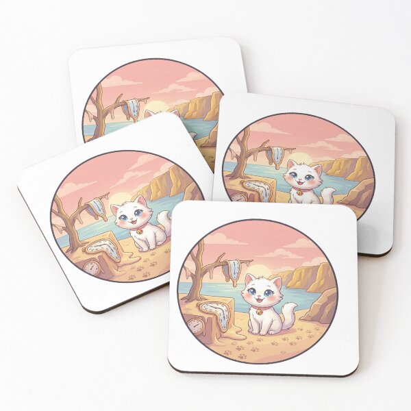 Item preview, Smilla in Dalí’s Melting Clocks – Surreal Cat Art designed and sold by 1smillaundfiete.