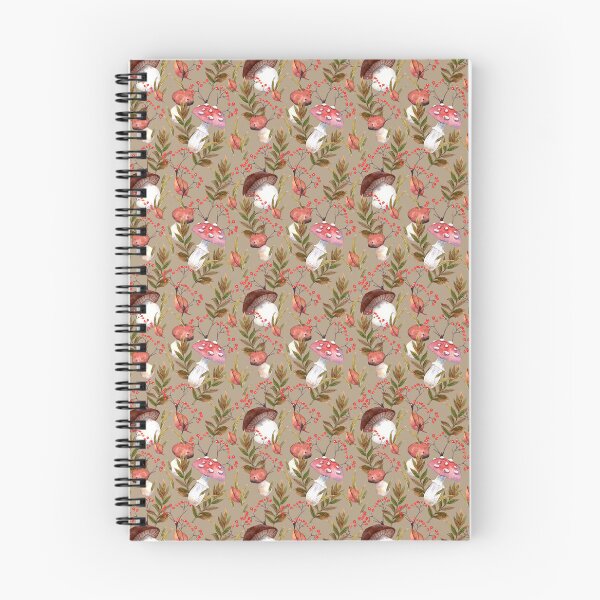 Item preview, Mushroom and Red Berry Seamless Pattern on Beige Background designed and sold by White Rabbit Design .